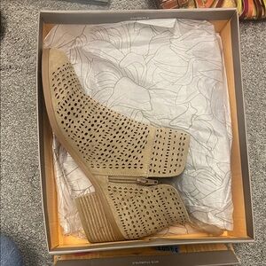 Crown Vintage Tan Perforated Ankle Booties